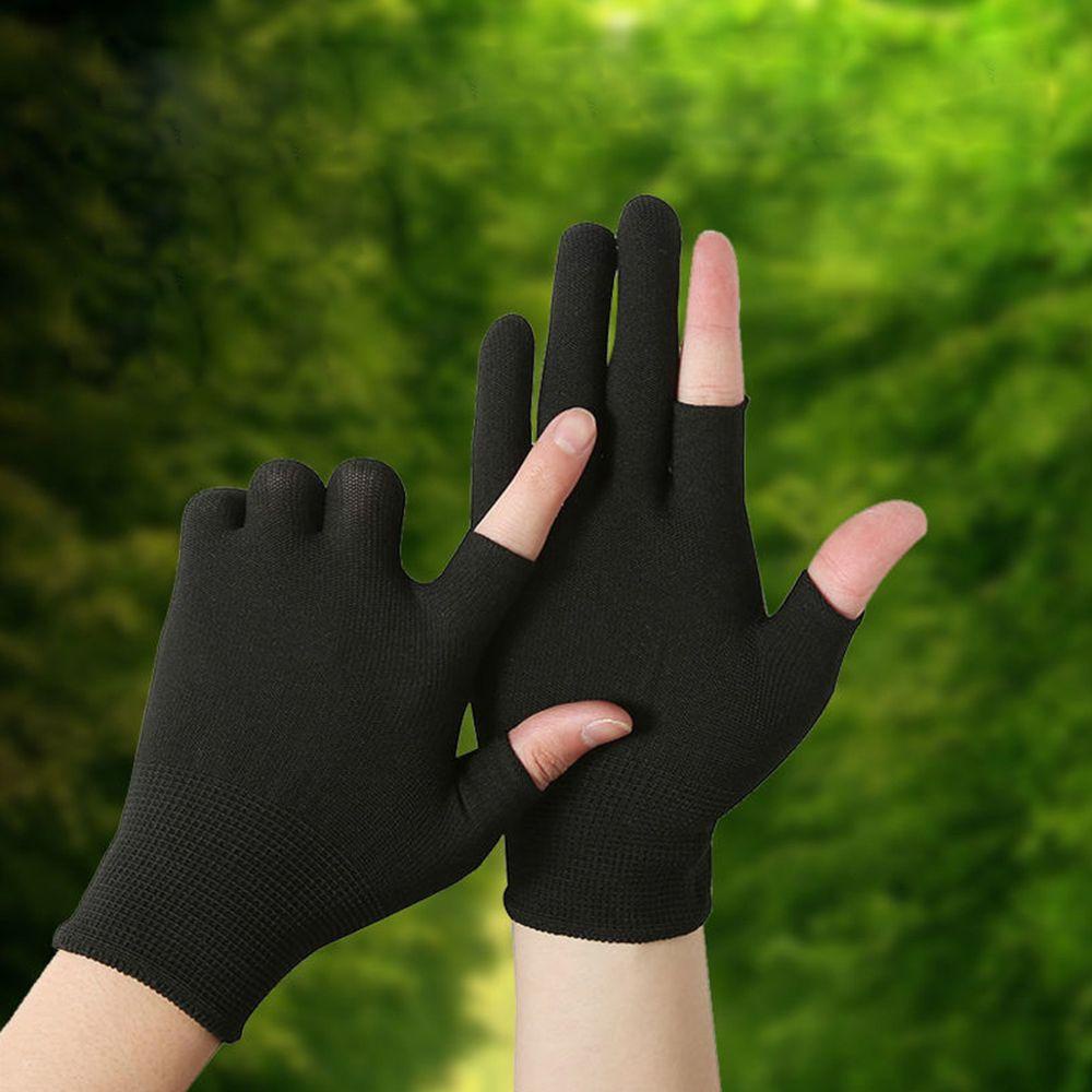 Găng Tay Nylon Hở Ngón Chống Nắng Chống Gió Màu Trơn Dùng Khi Lái Xe Leo Núi Cho Nam