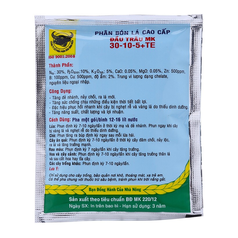 [GIÁ GỐC] COMBO 02 GÓI Phân bón lá cao cấp Đầu Trâu