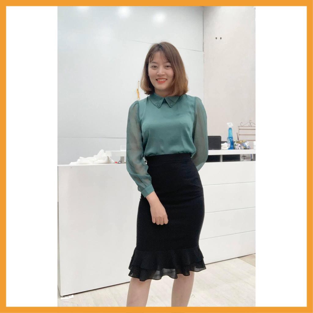[HÀNG CAO CẤP] Chân váy bút chì phối bèo đuôi cá sang chảnh | BigBuy360 - bigbuy360.vn