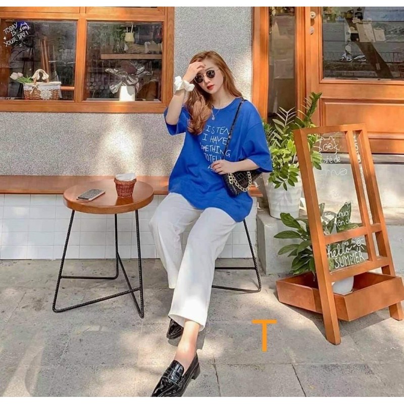 Sét áo xanh bích + quần rộng trắng THO887