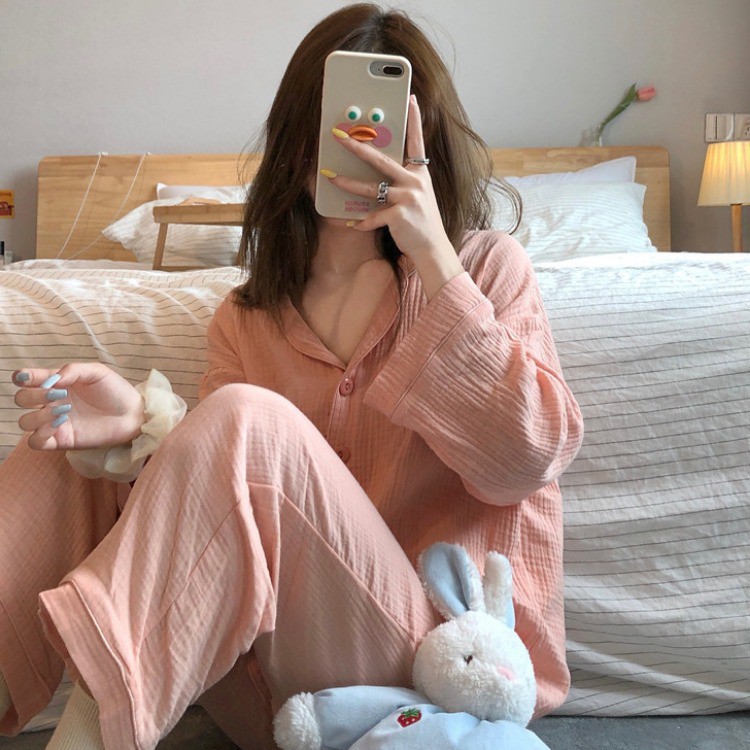 Set đồ ngủ vải xô dáng dài BD006 (ORDER)