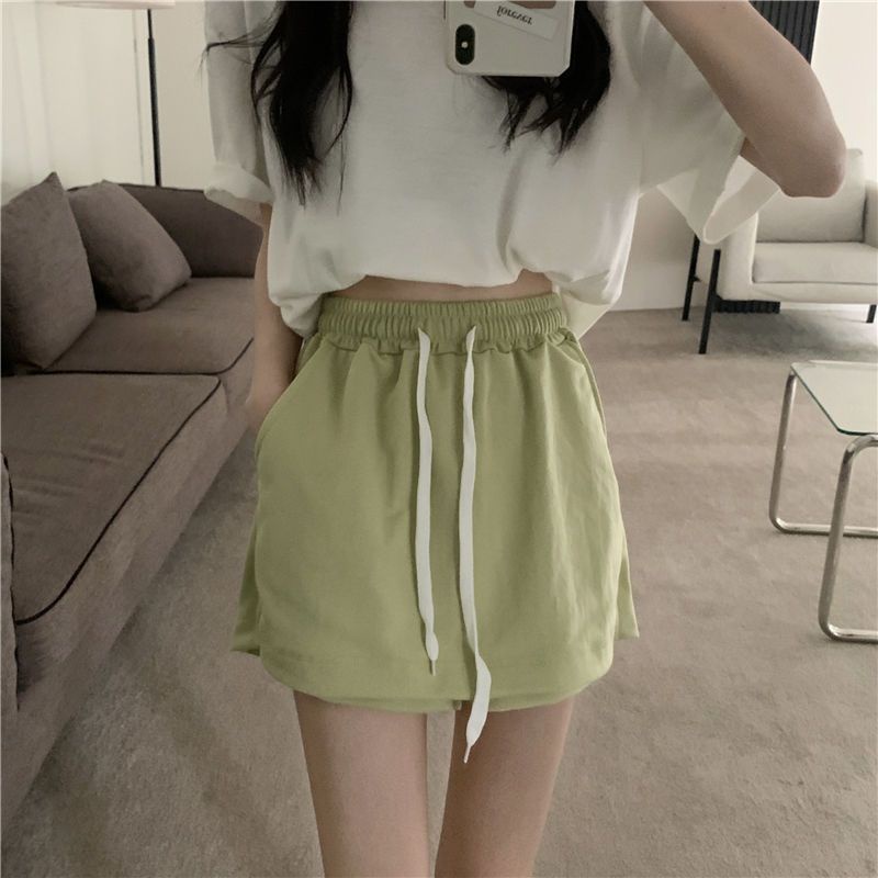 Jiashucheng Quần Short Lưng Cao Giả Hai Lớp Thời Trang Mùa Hè Cho Nữ