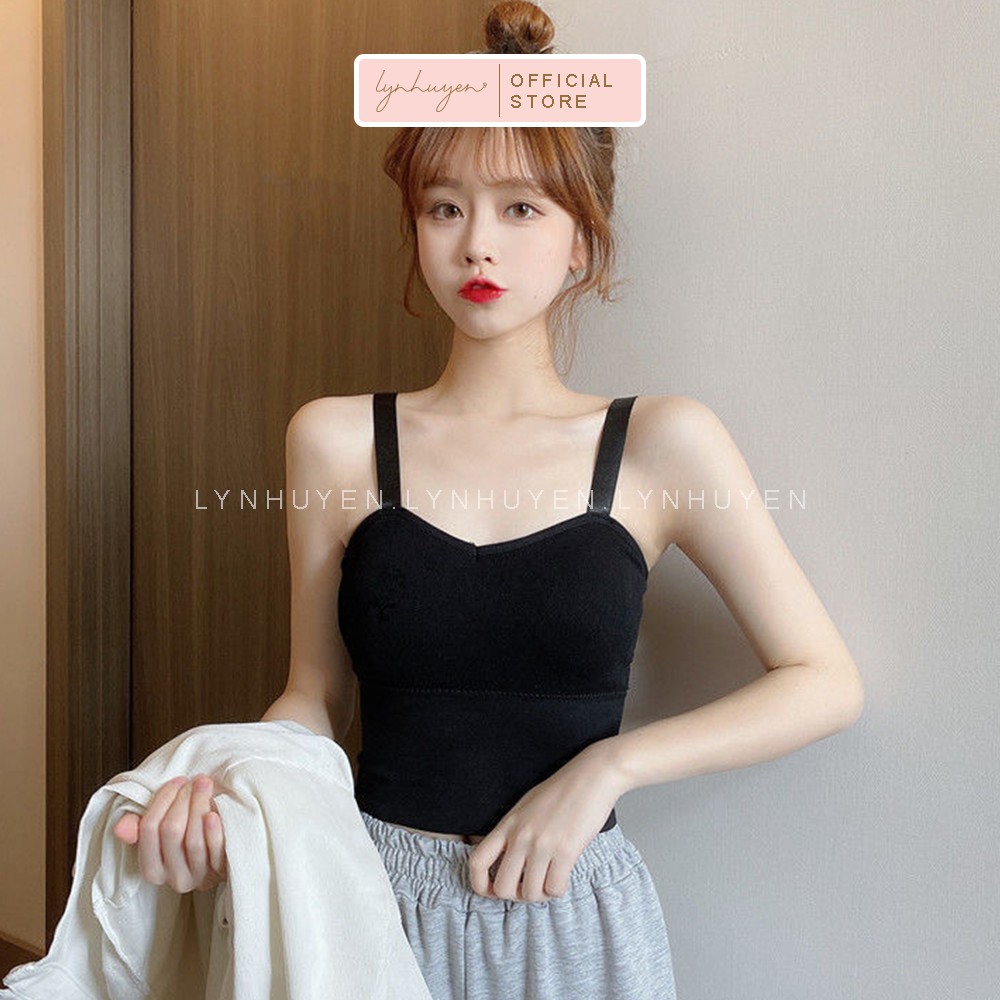 Áo 2 Dây Nữ Có Mút Ngực Bản To Croptop Chất Thun Lynhuyen - 4 Màu - A019 | BigBuy360 - bigbuy360.vn