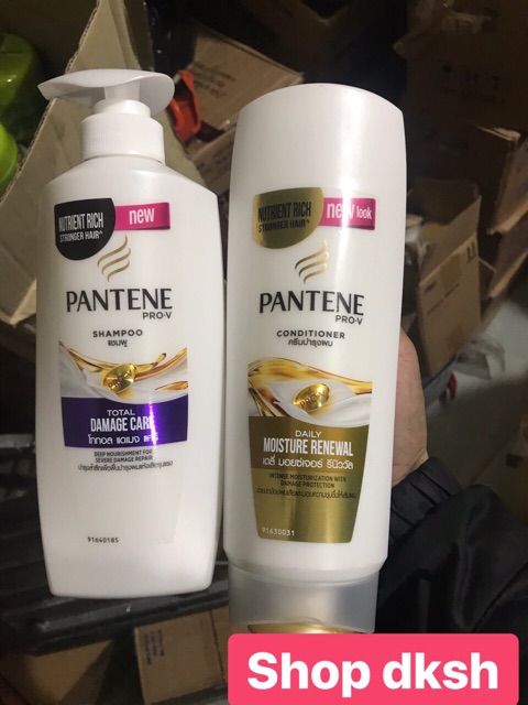 Cặp dầu gội xả Pantene Pro-V dưỡng tóc suôn mượt óng ả và ngăn ngừa rụng tóc 450ml