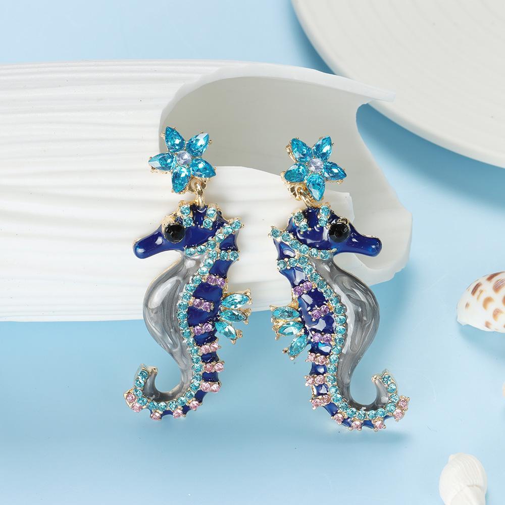 ROSE Khuyên Tai Hình Cá Ngựa Thời Trang Dành Cho Nữ