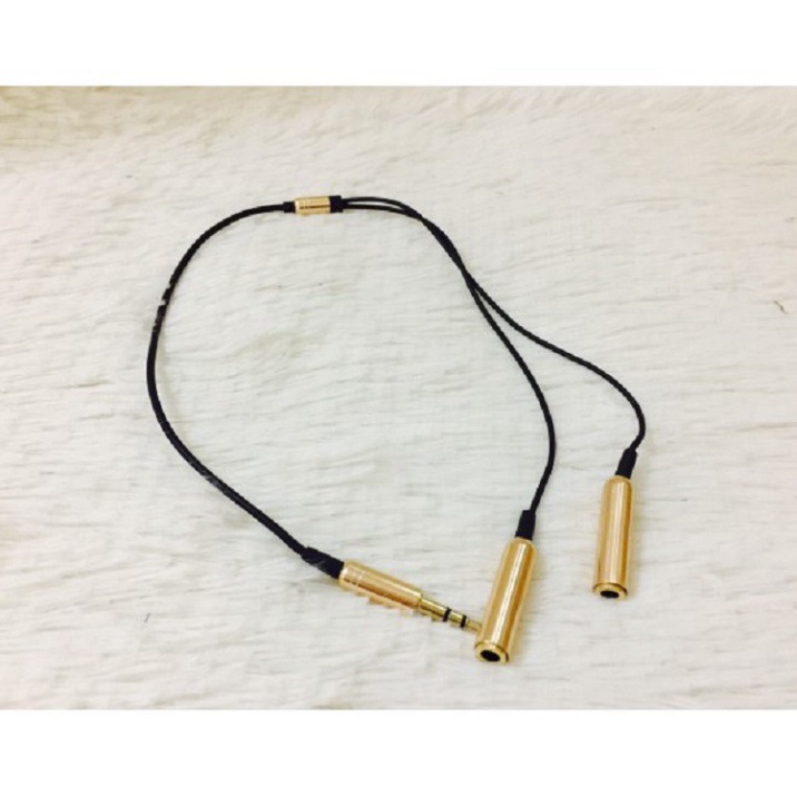 Cáp Chia 2 Tai Nghe, Cáp Chia 2 Cổng 3.5mm Dây Chia Từ 1 Ra 2 Tai Nghe Đầu Nhôm Jack Cắm 3.5Mmm