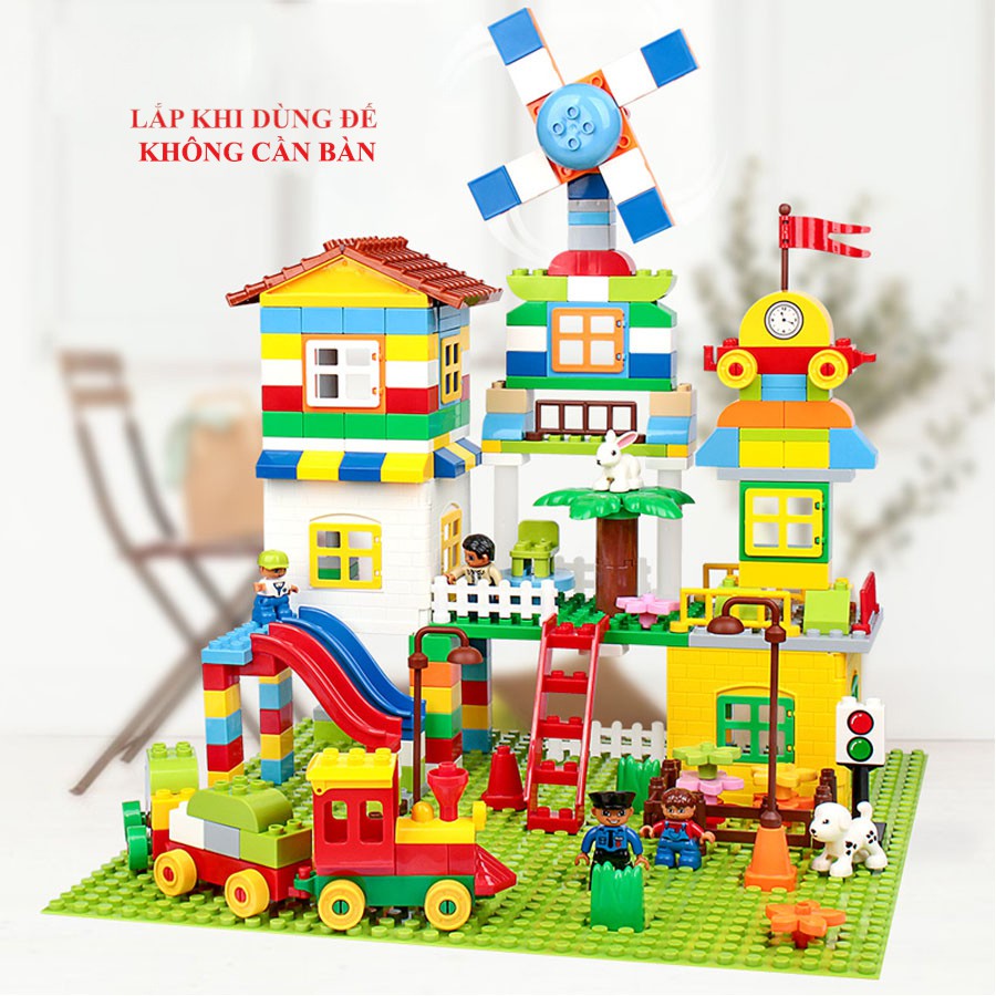 Bộ Xếp Hình Lego Duplo Cối Xây Gió, Tàu Hỏa, Chú Công An 253 Chi Tiết