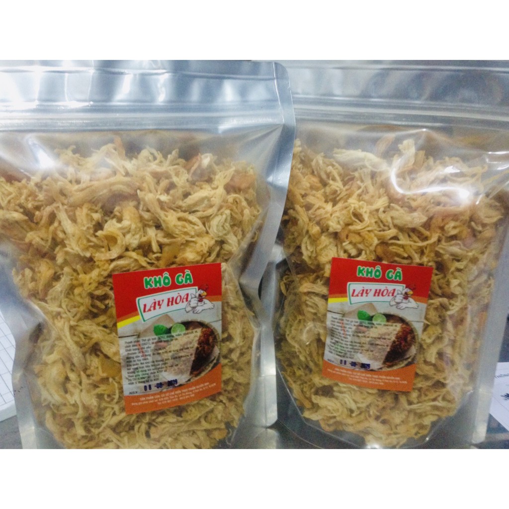 500g Khô gà Bơ Tỏi Giòn KHÔNG CAY Lày Hoà (1 túi zipper 500gr) sản xuất theo tiêu chuẩn ATTP.