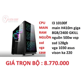 MÁY BỘ PC INTEL I3 10100F / DDR4 8GB / SSD 128GB/ VGA 1030
