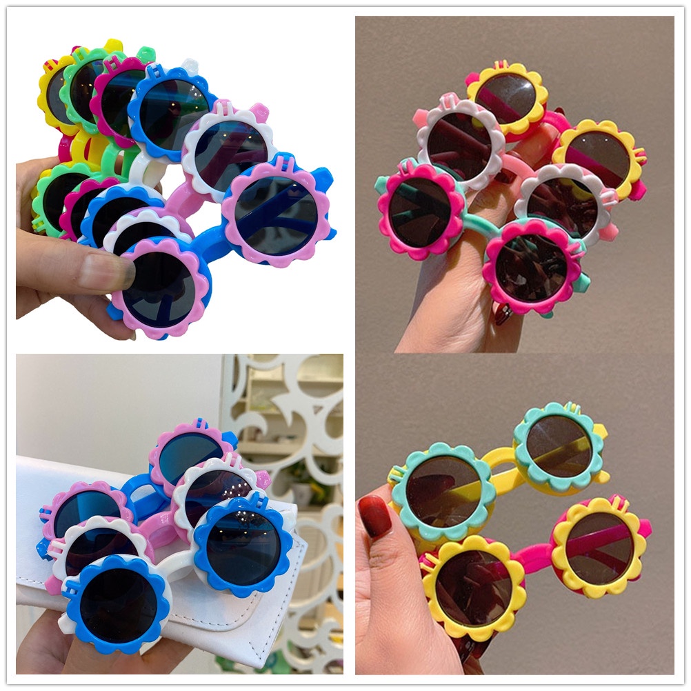 Kính Mát Lật Bảo Vệ Mắt Chống Tia UV Hình Hoa Hướng Dương Dành Cho Trẻ Em