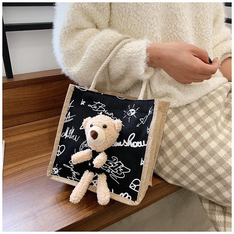 Túi đeo vai xách gấu bông phong cách Nhật Hàn Vintage TC003