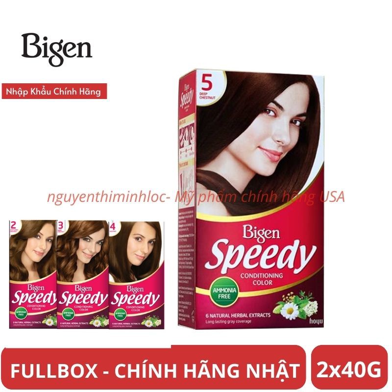 Thuốc nhuộm tóc Bigen Speedy Conditioning Color phủ bạc hoàn hảo 2x40g (đủ màu) NHẬT BẢN