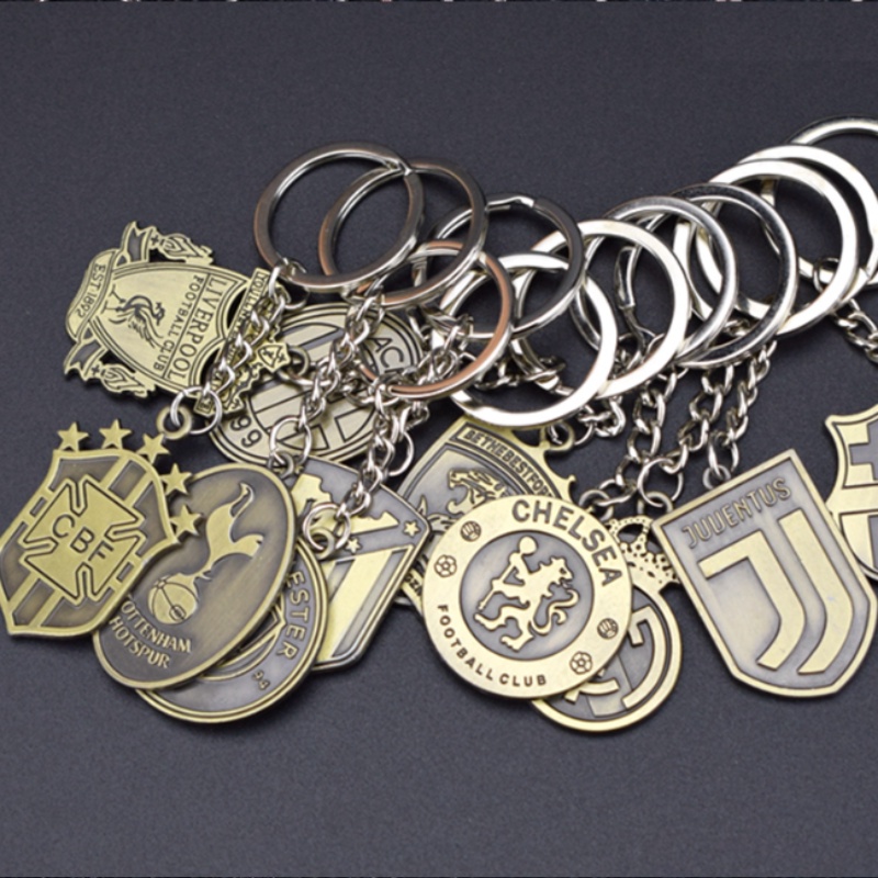 Móc Khóa Kim Loại In Nổi 2 Mặt Các Đội Bóng Đá Trên Thế Giới