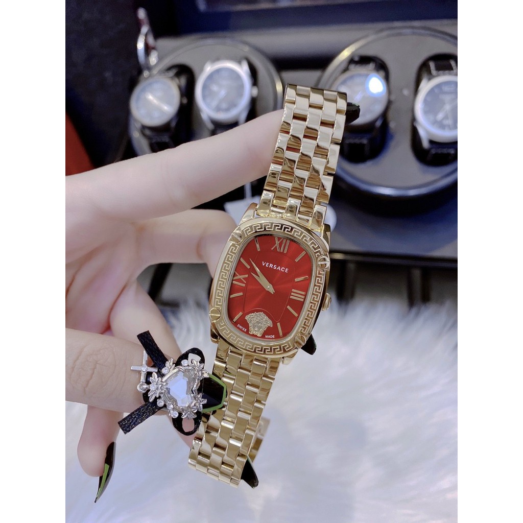 Đồng hồ thời trang, đồng hồ đeo tay nữ VERSACE Full box, dây kim loại màu siêu hot, cực kỳ cao cấp, sang chảnh