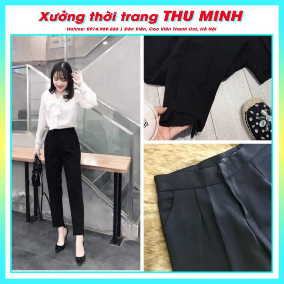 Quần Baggy Tây nữ BIG SIZE Gấu Lệch vải tuyết mưa đẹp Q2D03