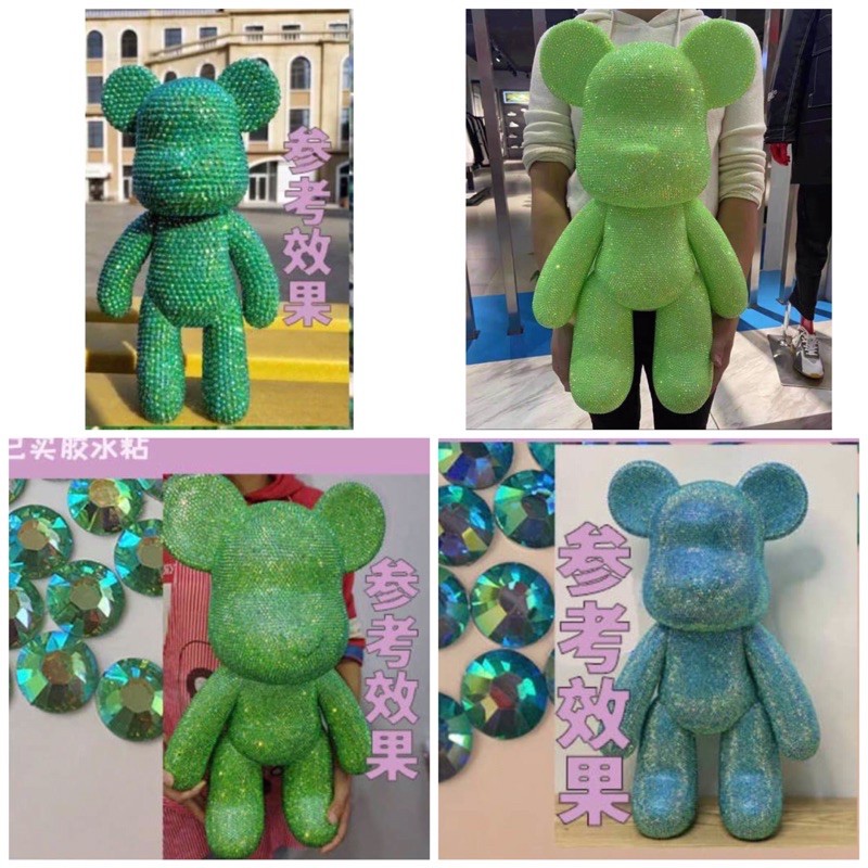 Gấu bearbrick tự gắn đá cute kèm dụng cụ