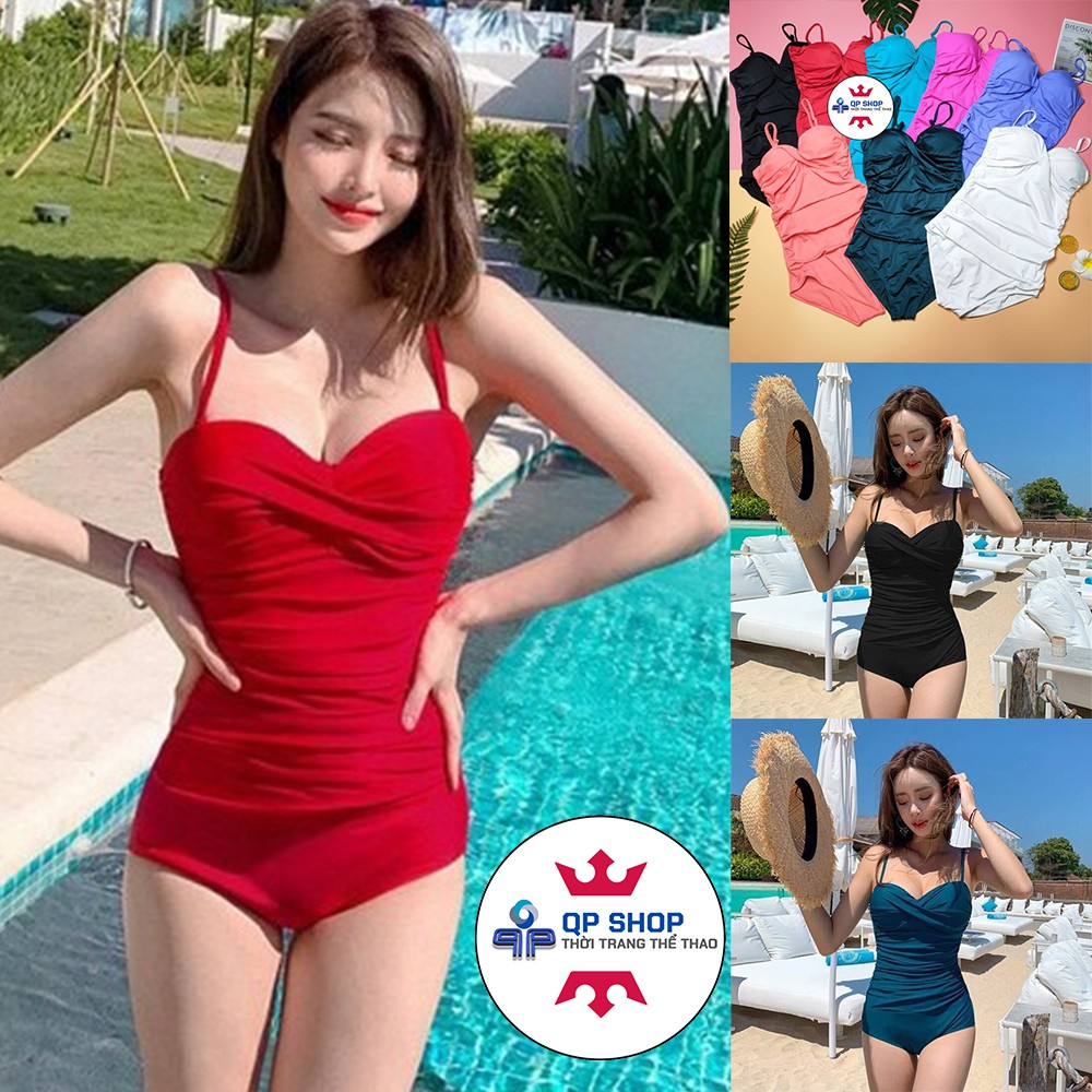 Bikini 1 mảnh chéo ngực nâng ngực cho người ngực nhỏ may giấu bụng gợi cảm quyến rũ bộ bơi đồ tắm đi biển LM013