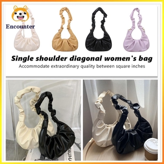 Túi đeo chéo da pu xếp ly thời trang cho nữ