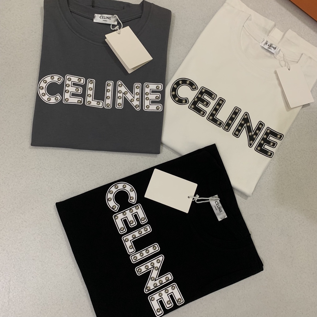 Áo Phông Nam/Nữ CLN Đính Đá Trước Ngực, Chữ In Nhiệt Cực Bền - Chất Vải 100% Cotton Cao Cấp - Áo Thun Nam/Nữ Không Cổ..