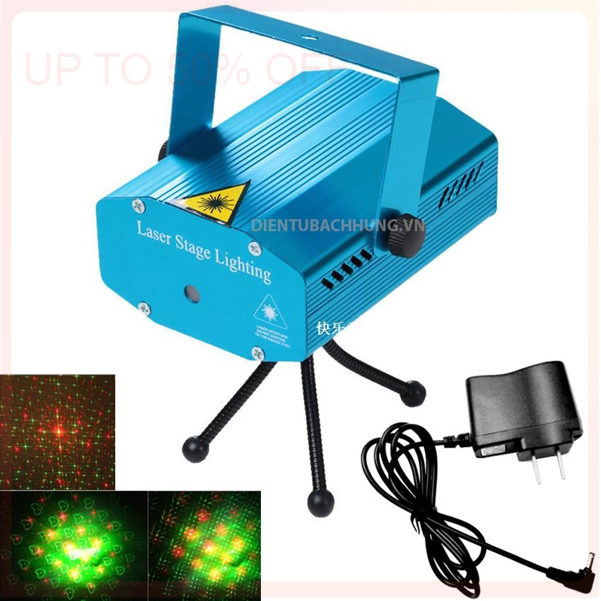 Đèn Vũ Trường Chiếu Laser Cảm Biến Âm Thanh, nháy theo nhạc ánh sáng nét trang trí đèn sân khấu DJ tại nhà, bar nhà hàng