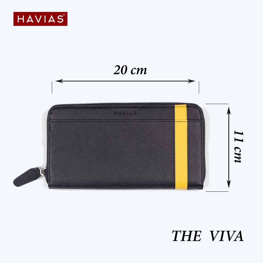 VIVA HAVIAS clutch cầm tay chắc chắn da bò TAIGA Ý thật 100% nhập khẩu