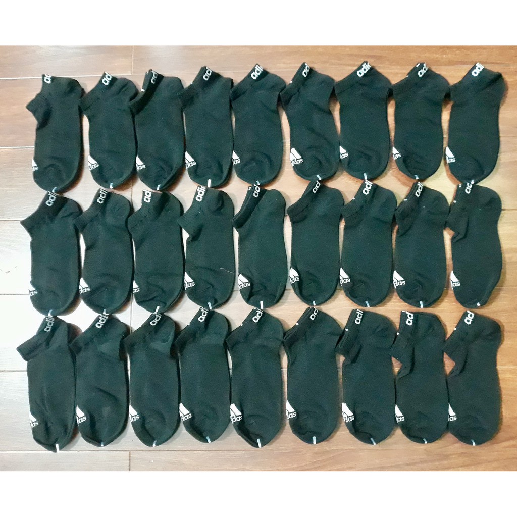 5 đôi vớ Adidas chính hãng thấp cổ màu đen điểm trắng