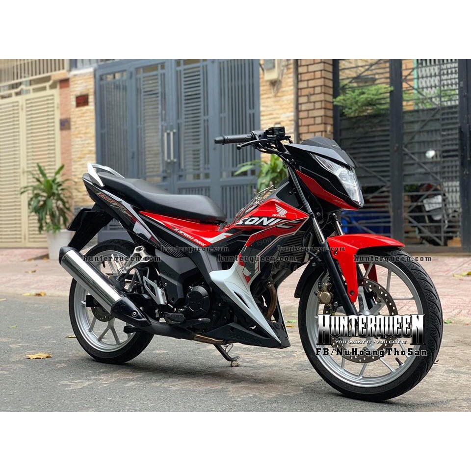 Tem in UV cao cấp. Sonic 150 đời 2018, trắng đỏ. Decal tem xe ép nhiệt kích thước chuẩn. Chất lượng