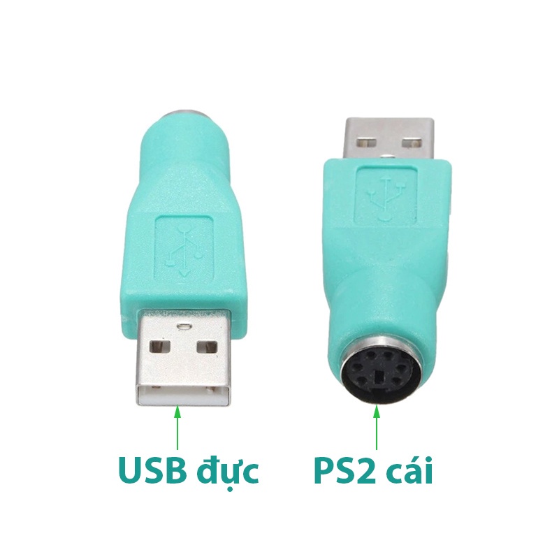 Đầu chuyển USB sang PS2 chân tròn (chân cái)