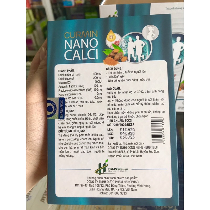 NANO CALCI CURMIN  - PHÁT TRIỂN CHIỀU CAO, GIẢM CÒI XƯƠNG, LOÃNG XƯƠNG