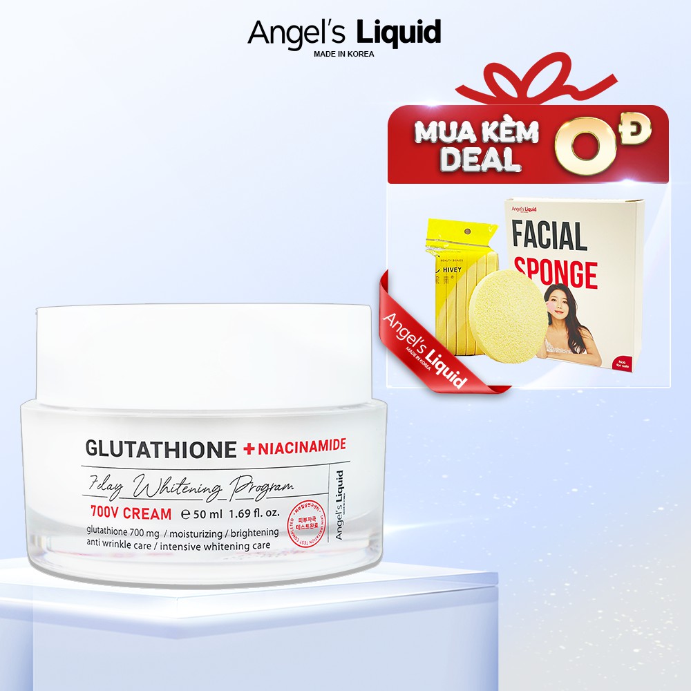 [Mã FMCGMALL -8% đơn 250K] Kem dưỡng truyền trắng mờ nám Angel Liquid Glutathione Plus Niacinamide 700 V Cream 50ml