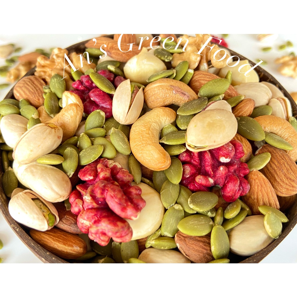 Mix Nuts 7 Hạt Dinh Dưỡng Cao Cấp Giàu Dinh Dưỡng - Tốt Cho Bà Bầu, Người Già, Trẻ Nhỏ - Nông Sản Sạch An's Green Food