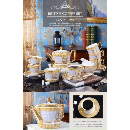 BỘ BÁT ĐĨA SỨ XƯƠNG CHỮ H🍀ẤM CHÉN SỨ XƯƠNG🍀PHỤ KIỆN CÙNG BỘ