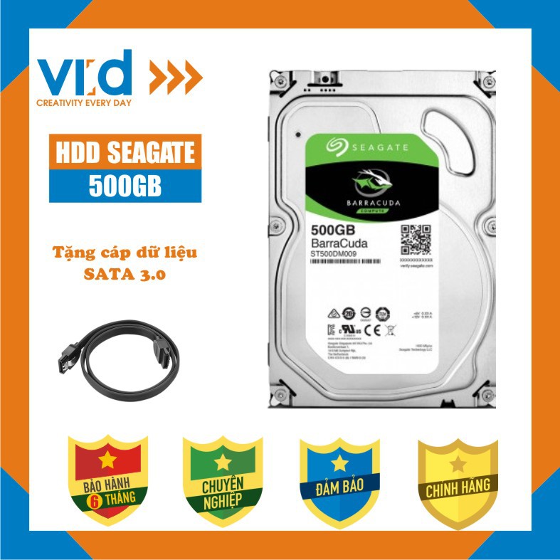 Ổ cứng 500GB Seagate Barracuda - Tặng cáp sata - Hàng tháo máy đồng bộ nhập khẩu mới 98% - Bảo hành 6T | BigBuy360 - bigbuy360.vn