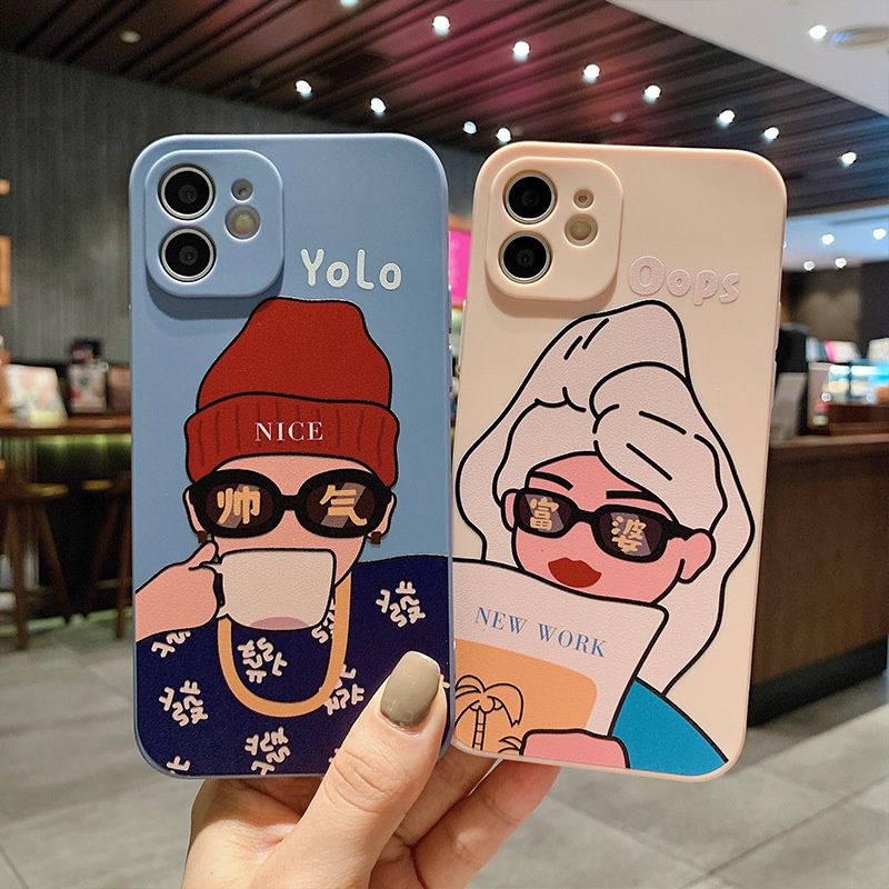 Ốp lưng iphone cạnh vuông BVC Trai gái 💕FREESHIP💕6plus/6s/6splus/7/7plus/8/8plus/x/xr/xs/11/12/13/pro/ BVC83