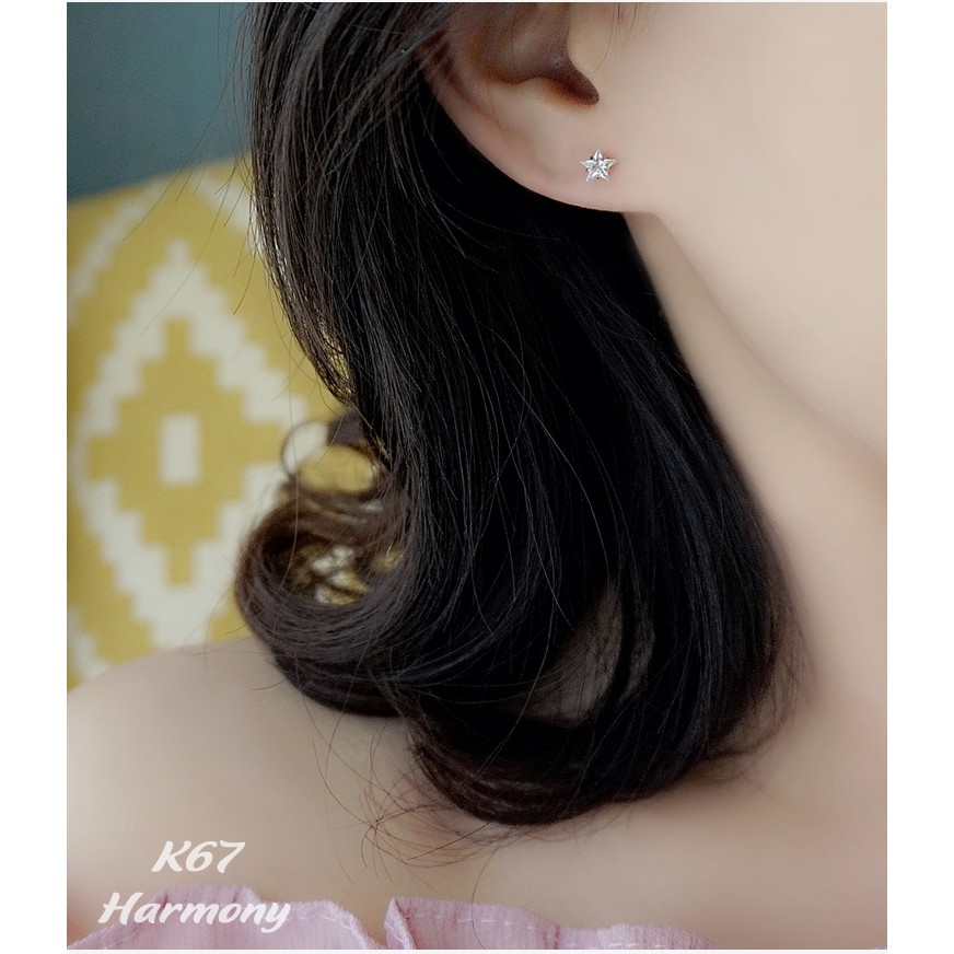 Khuyên tai, bông tai nữ bạc cao cấp Little Star mặt ngôi sao nhỏ xinh xắn, đáng yêu K67 TRANG SỨC BẠC HARMONY