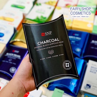 Mặt Nạ Tinh Chất Ampoule Than Hoạt Tính Chăm Sóc Lỗ Chân Lông SNP Charcoal Mineral Black Ampoule Mask - 25ml
