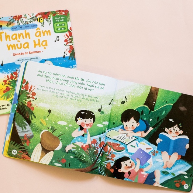 Sách Đọc To 3 Dễ - Bộ Xuân Hạ Thu Đông 4 Cuốn cho bé Phát triển giác quan