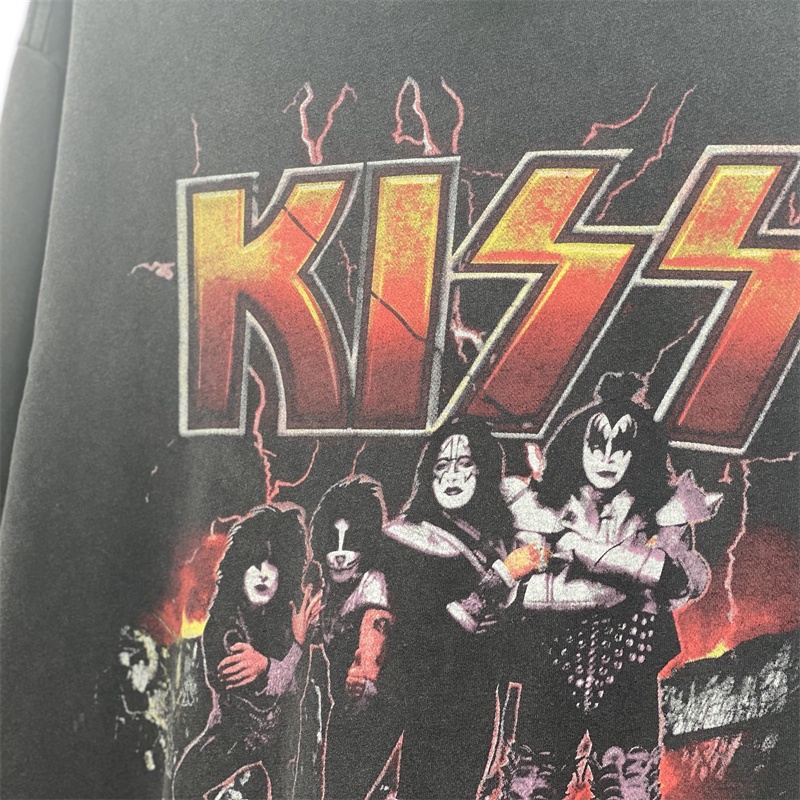 Áo Thun Tay Ngắn In Họa Tiết Ban Nhạc rock Kiss heavy metal Cá Tính Chất Lượng Cao Thoải Mái Dễ Giặt