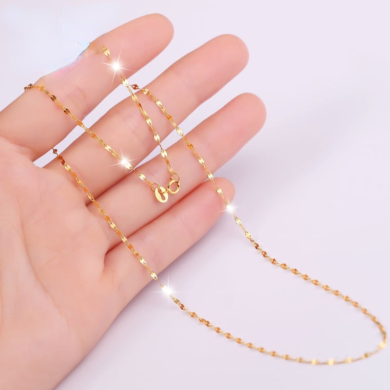Dây chuyền vàng 18k S925 bạc bảng Anh 2,5mm Phụ kiện vòng cổ cho phụ nữ Chiều dài khác nhau Chuỗi mặt dây chuyền mạ vàng