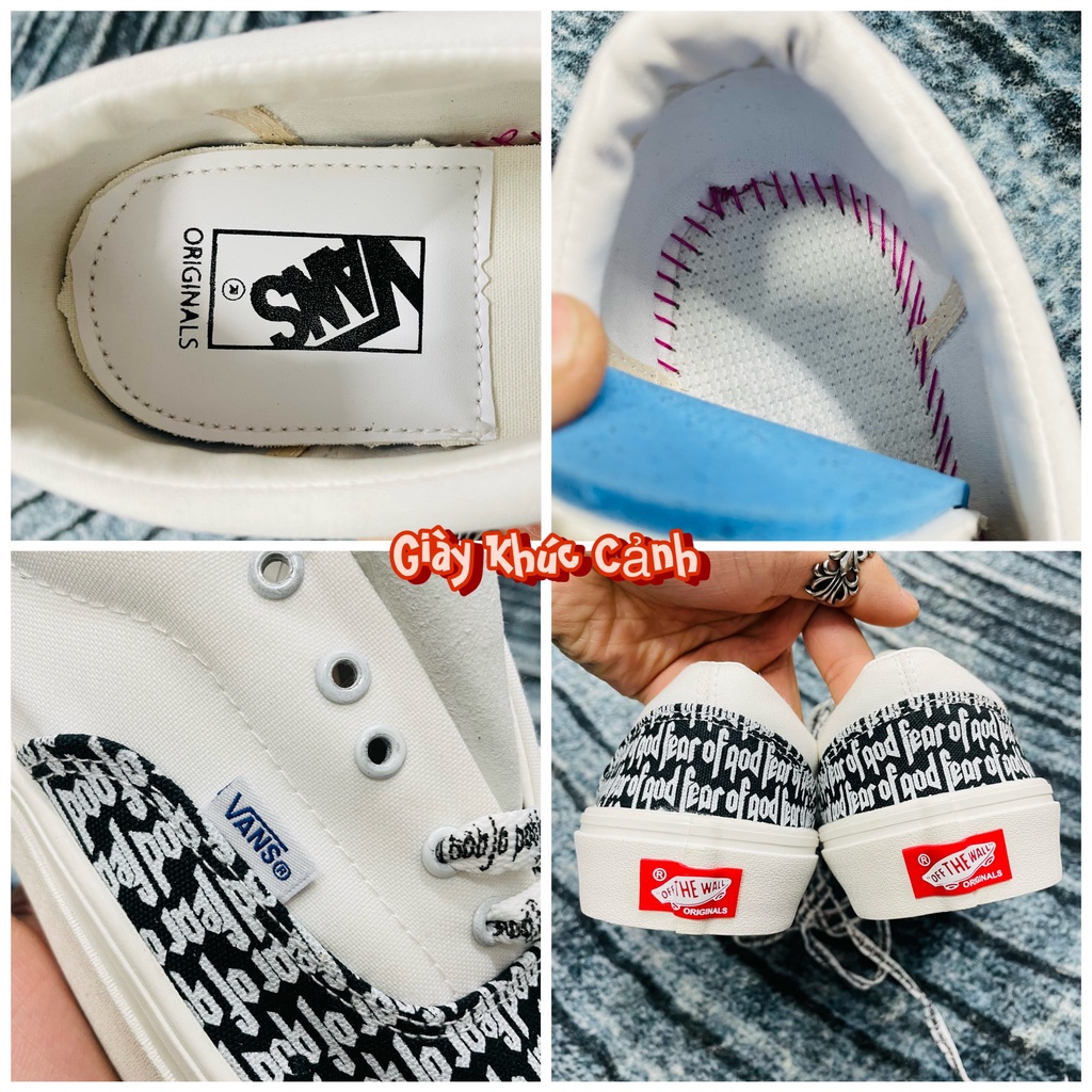 GIÀY 𝐕𝐀𝐍𝐒 FOG FEAR OF GOD LÓT GÓT DA - GIÀY 𝐕𝐀𝐍𝐒 DÂY CHỮ