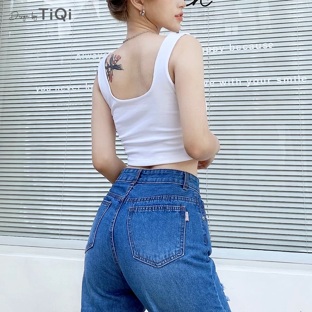 Áo 2 dây bản lớn vải thun cotton TiQi Jeans A135