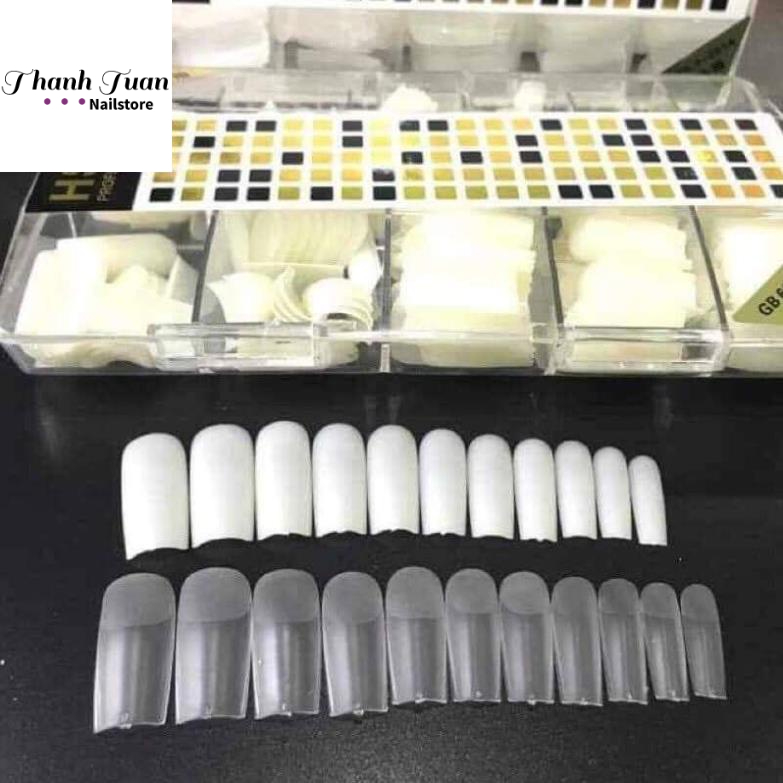 Hộp móng úp HSM các loại Tem đen (nhám sẵn) và tem hồng (trơn)  - Phụ kiện đồ nail