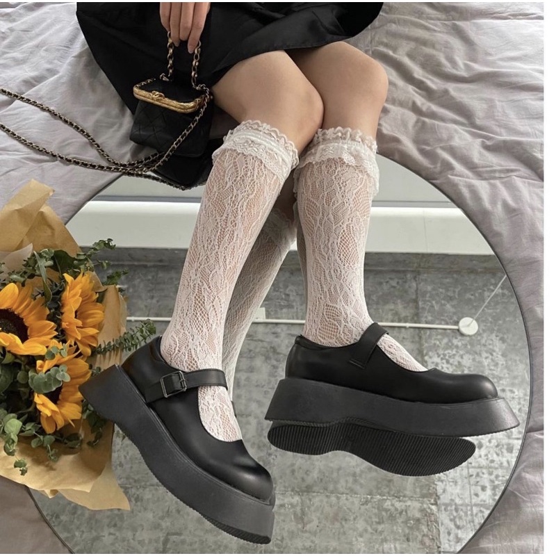 Giày búp bê có quai vintage Mary Jane đế cao ulzzang Hàn Quốc Yannie Lolita