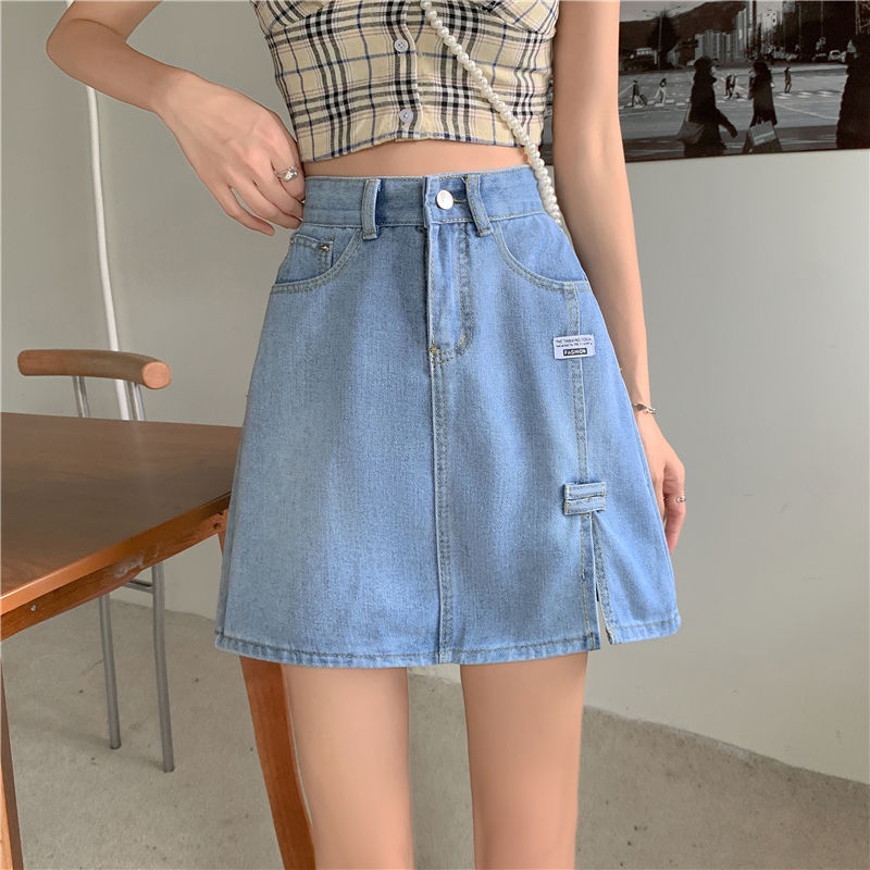 Chân váy jean Lưng Cao Thiết Kế Mới Thời Trang Mùa Hè Dành Cho Nữ