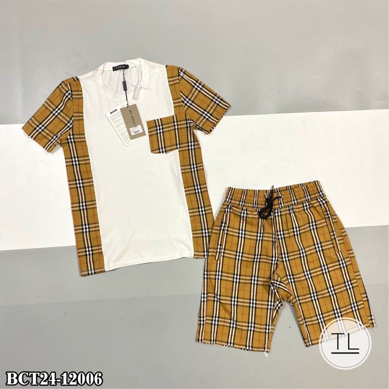 Bộ Hè BBR Pha Kẻ Sọc Vàng Thêu Túi Ngực | BigBuy360 - bigbuy360.vn