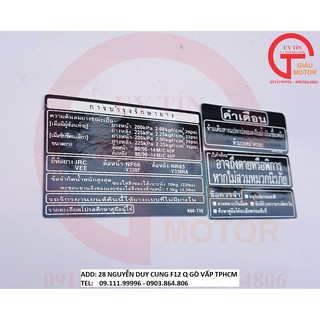 BỘ TEM THÔNG SỐ DÁN CHO XE CLICK THÁI