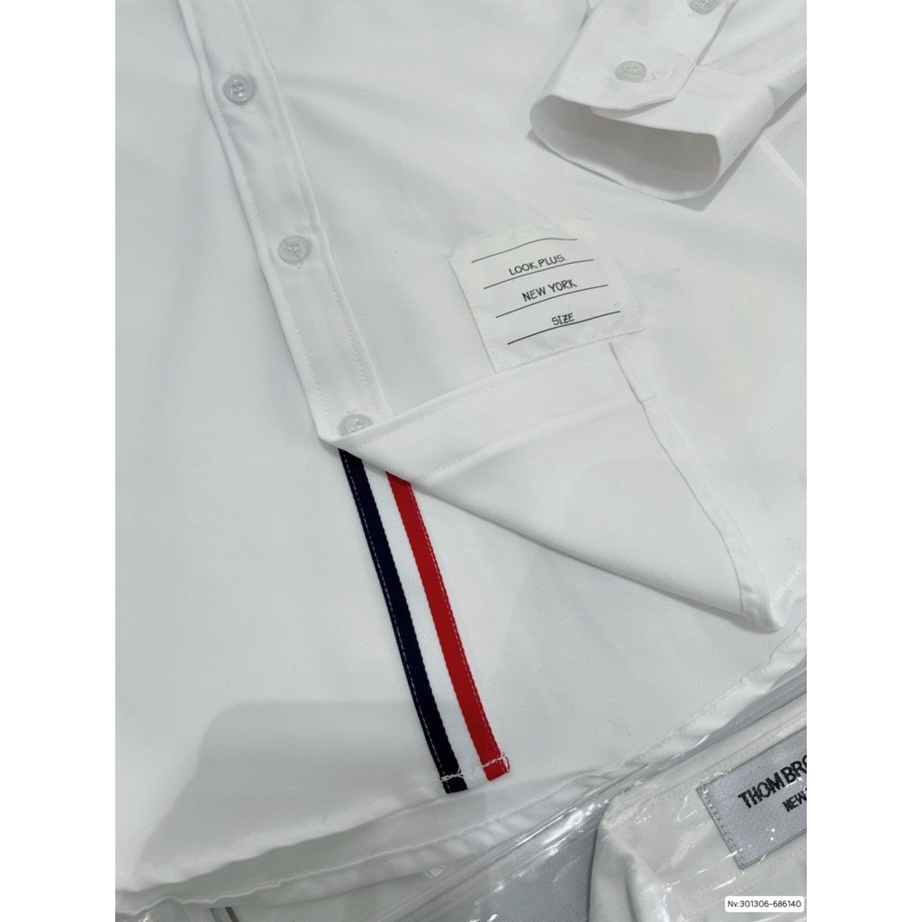 Sơ mi Thom Browne sọc xám cổ vải cao cấp mới nhất 2022