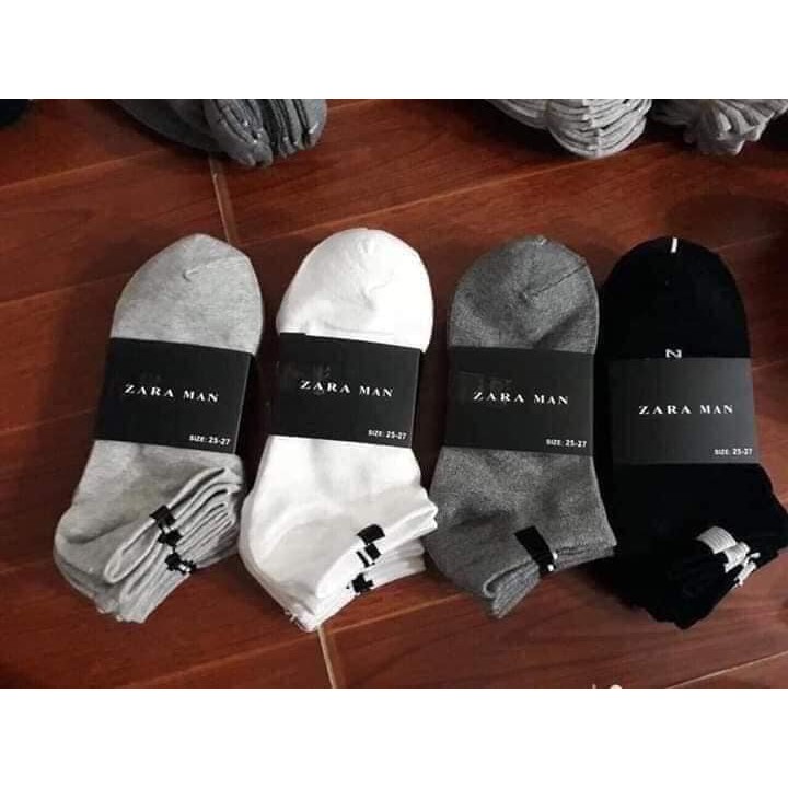Lố 10 đôi tất nam Zara Men cổ ngắn cotton