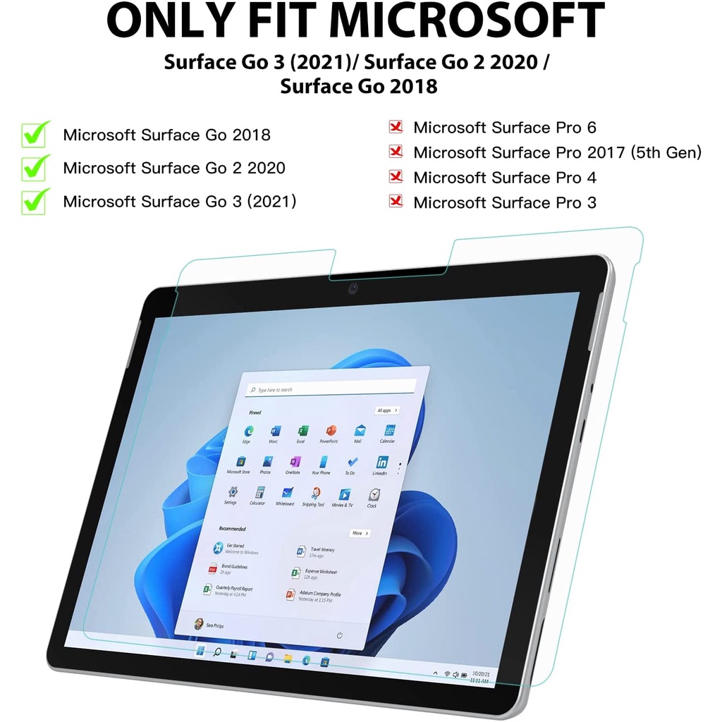 Miếng Dán Bảo Vệ Màn Hình Cao Cấp Cho Microsoft Surface Go 3 (2021)/ Surface Go 2 202