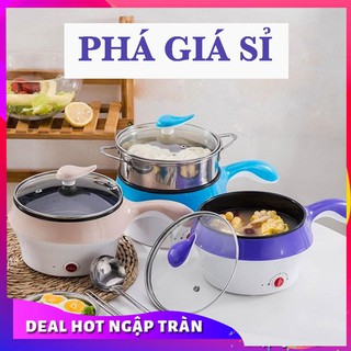 Nồi lẩu mini, ca nấu mì kèm xửng hấp,rán chiên đa năng